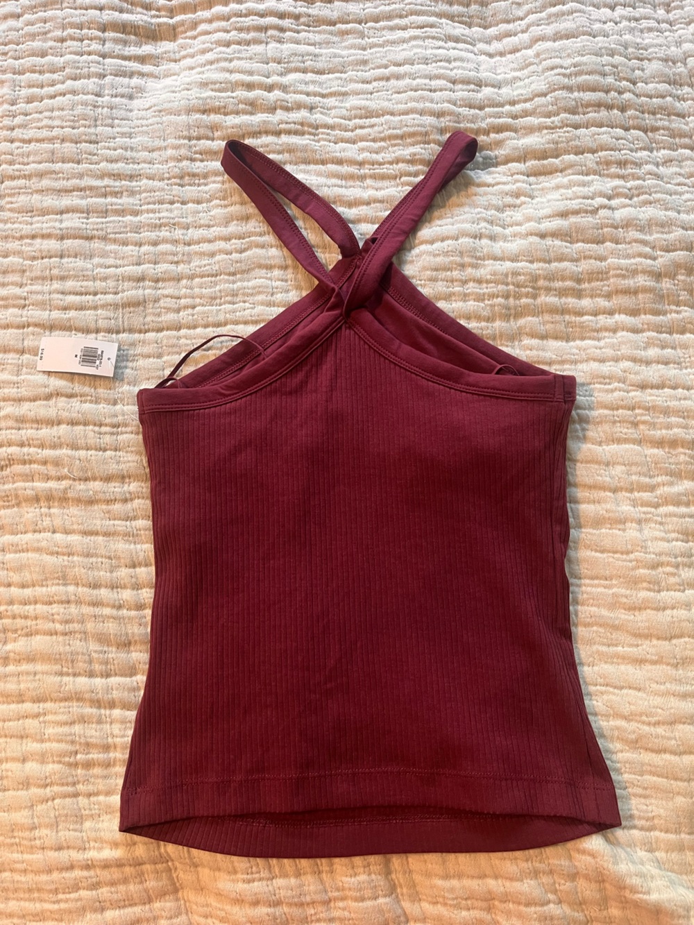 Old Navy Maroon Ribbed Cross-Back Cami - Picture 4 of 4